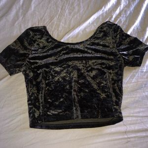 Black Velvet Crop Top
